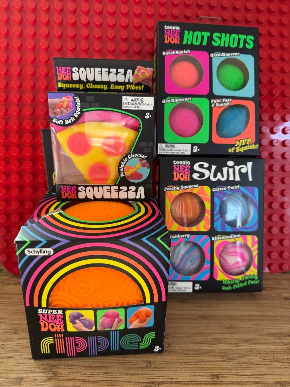 NEW!  🌈NEEDOH 4 PACK! Teenies's, 🍕, & Hard to Find SUPER ORANGE RIPPLES BALL!!